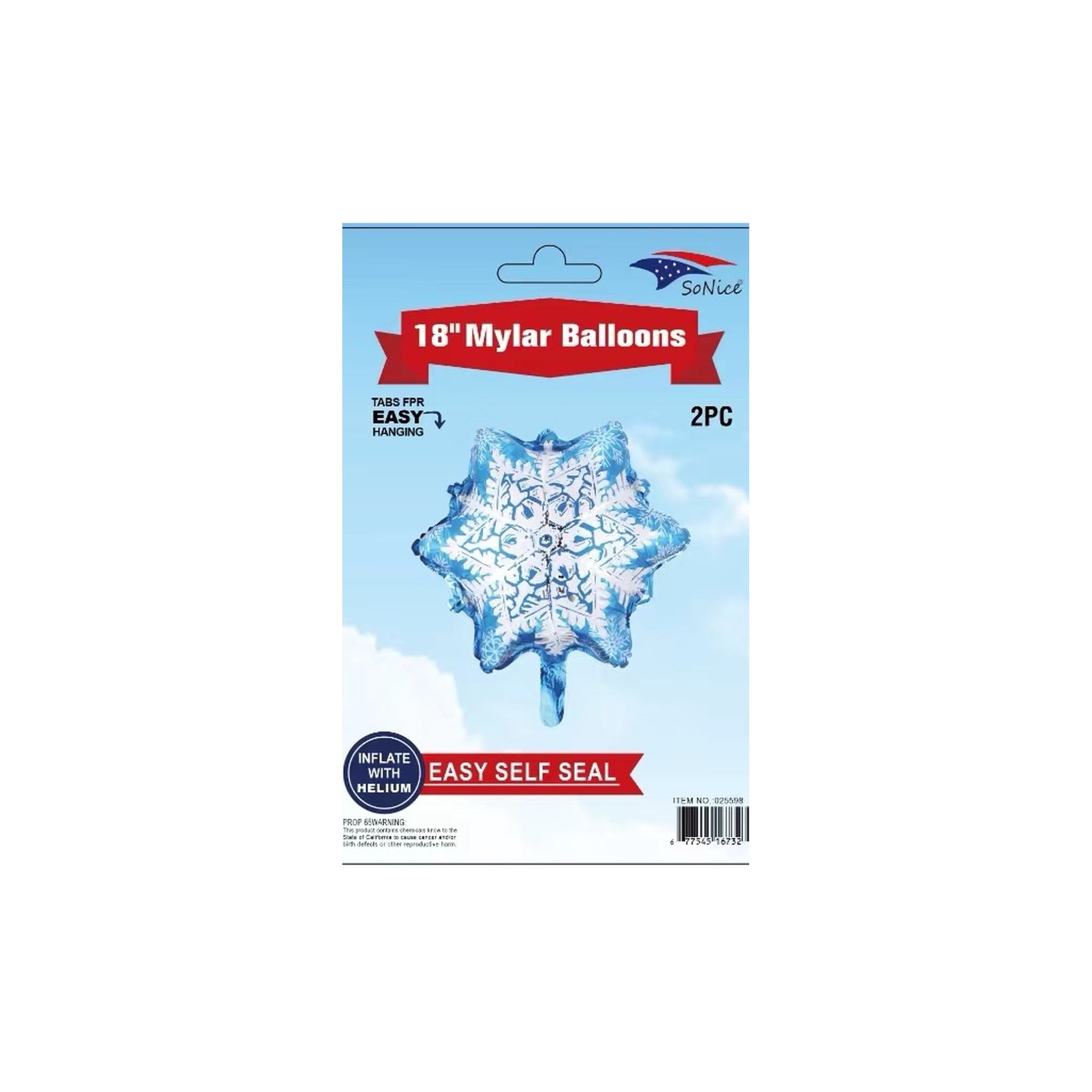 18" Foil Balloon 2 ct Snow 600C12
